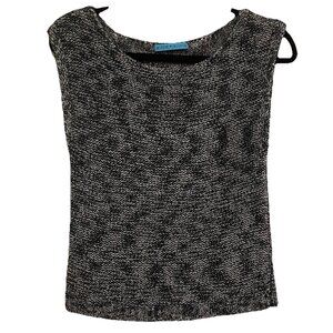 ALICE + OLIVIA Black Knit Sleeveless Metal Blouse Sz S